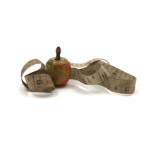 Wonderful Antique Treen Apple Shaped Winding Cloth Measuring Tape