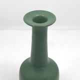 Art Pottery Vase with Long Neck and Beautiful Satin Green Glaze