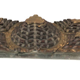 Huge, Ornate Antique Chip Carved Tramp Art Frame with Hearts and Original Glass