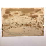 Mixed Media Painting on Paper of Cozy Houses in Hilly Landscape