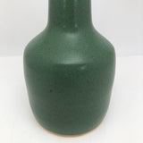 Art Pottery Vase with Long Neck and Beautiful Satin Green Glaze