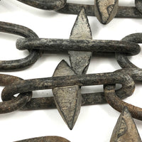 Great Looking Old Steel Spike Chain, 86 Inches