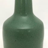 Art Pottery Vase with Long Neck and Beautiful Satin Green Glaze