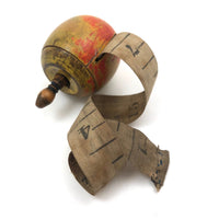 Wonderful Antique Treen Apple Shaped Winding Cloth Measuring Tape