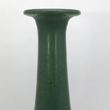 Art Pottery Vase with Long Neck and Beautiful Satin Green Glaze