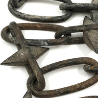 Great Looking Old Steel Spike Chain, 86 Inches