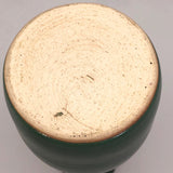 Art Pottery Vase with Long Neck and Beautiful Satin Green Glaze