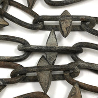 Great Looking Old Steel Spike Chain, 86 Inches