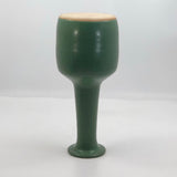 Art Pottery Vase with Long Neck and Beautiful Satin Green Glaze
