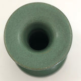 Art Pottery Vase with Long Neck and Beautiful Satin Green Glaze