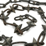 Great Looking Old Steel Spike Chain, 86 Inches