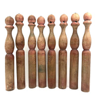 Beautifully Shaped and Aged Tall Antique French Skittles with Two Balls