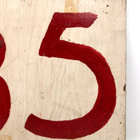 Double Sided Numbers 35 + 60 Hand-painted Sign