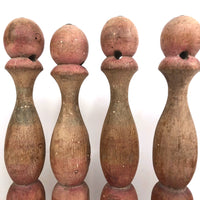 Beautifully Shaped and Aged Tall Antique French Skittles with Two Balls