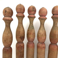 Beautifully Shaped and Aged Tall Antique French Skittles with Two Balls