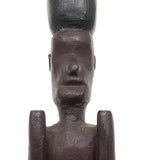 Carved, Painted Old Folk Art Totem on Heart Shaped Base