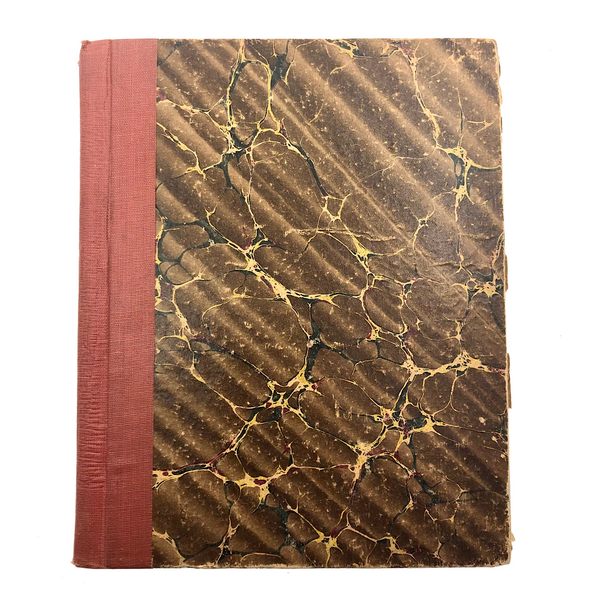 Rare BLANK Antique Notebook with Hand-marbled Paper Covers