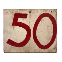 Double Sided Numbers 45 + 50 Hand-painted Sign