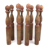Beautifully Shaped and Aged Tall Antique French Skittles with Two Balls