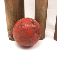 Beautifully Shaped and Aged Tall Antique French Skittles with Two Balls