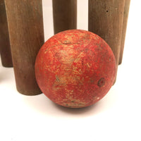 Beautifully Shaped and Aged Tall Antique French Skittles with Two Balls