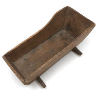 Old Handmade Wooden Doll Cradle, Signed EL