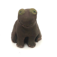 Happy Hand-sculpted Clay Frog