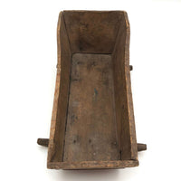 Old Handmade Wooden Doll Cradle, Signed EL