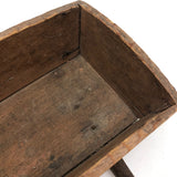 Old Handmade Wooden Doll Cradle, Signed EL