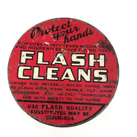 Best Graphics Ever: C. 1940 Flash Hand Cleaner Can, One Pound