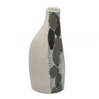Elegant Porcelain Vase with Hand-painted Double-Sided Abstract Design