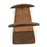 Old Handmade Wooden Doll Cradle, Signed EL