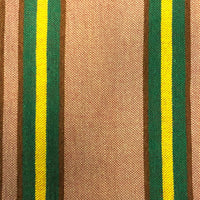 Orange, Yellow and Green Striped Finely Woven Wool and Cotton Vintage Textile