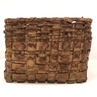 Beautifully Aged Nearly Square Native American Woven Splint Basket