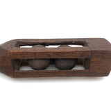 Beautiful Old Interlocking Balls in Cage Carved Walnut Whimsy