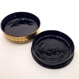 Striking Gold and Black Round Lidded Burmese Lacquer Box