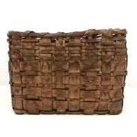 Beautifully Aged Nearly Square Native American Woven Splint Basket
