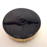 Striking Gold and Black Round Lidded Burmese Lacquer Box