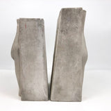 His and Her Nude Plaster and Cement Bookends Signed Scher 1993