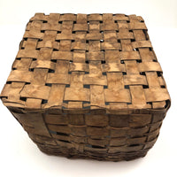Beautifully Aged Nearly Square Native American Woven Splint Basket