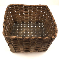 Beautifully Aged Nearly Square Native American Woven Splint Basket