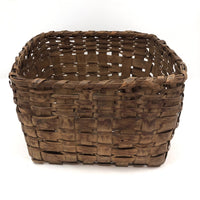 Beautifully Aged Nearly Square Native American Woven Splint Basket