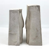 His and Her Nude Plaster and Cement Bookends Signed Scher 1993