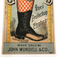 Solar Tip Shoes Antique Victorian Tradecard, c 1881