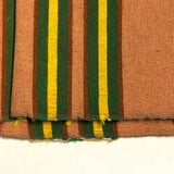 Orange, Yellow and Green Striped Finely Woven Wool and Cotton Vintage Textile