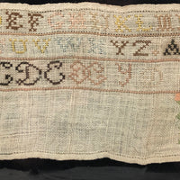 Sweet, Small Antique Alphabet Sampler with Flamestitch Practice