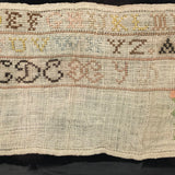 Sweet, Small Antique Alphabet Sampler with Flamestitch Practice