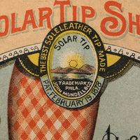Solar Tip Shoes Antique Victorian Tradecard, c 1881