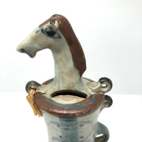 Mid-Century Scandinavian Pottery Vessel (Still Bank) with Horse Head