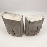 His and Her Nude Plaster and Cement Bookends Signed Scher 1993